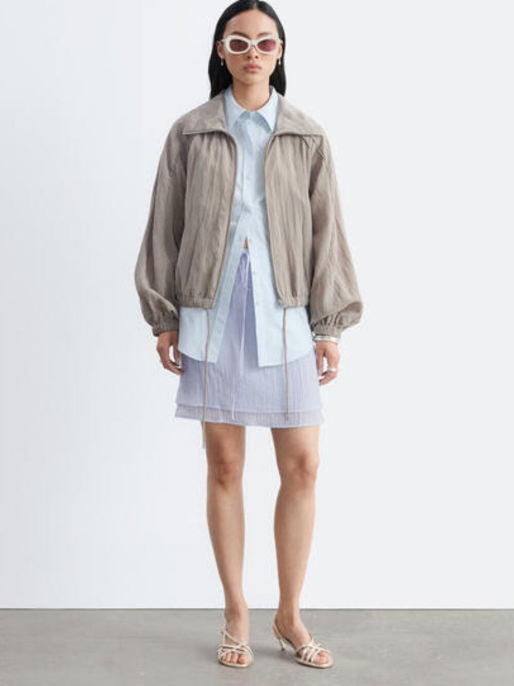 & Other Stories Layered Mini Skirt Purple - 4